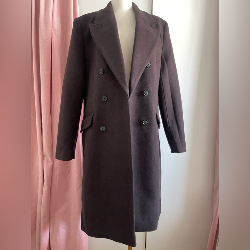Wool Mix Rich Brown Over Coat - New